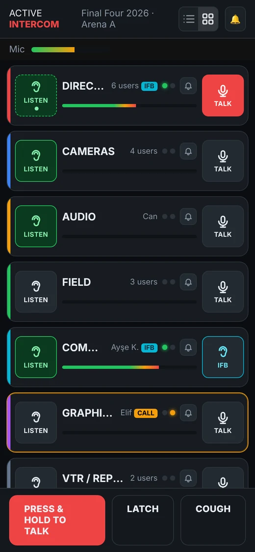 Active Intercom on a phone
